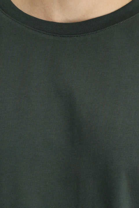 Dark Anthracite Crew Neck Oversize Supreme Cotton T-Shirt