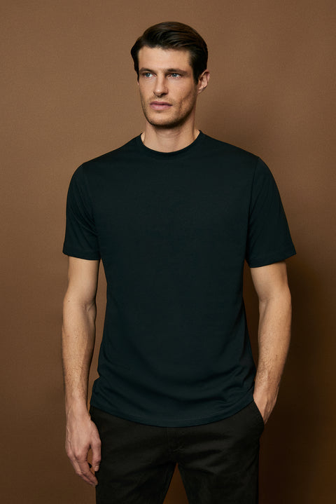 Black Crew Neck Regular Fit 100% Cotton T-shirt