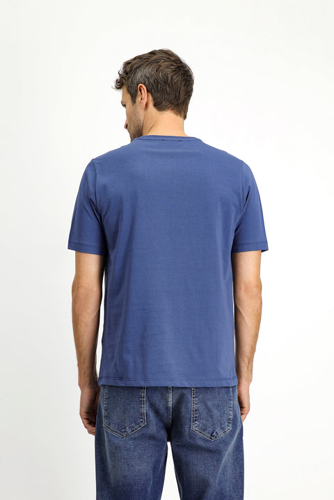 İndigo Bisiklet Yaka Regular Fit %100 Pamuk Süprem Basic Tişört