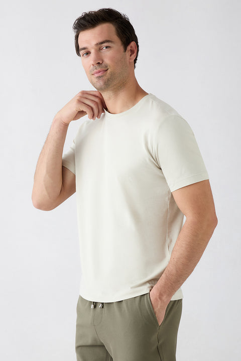 Taş Bisiklet Yaka Regular Fit %100 Pamuk Süprem Basic Tişört