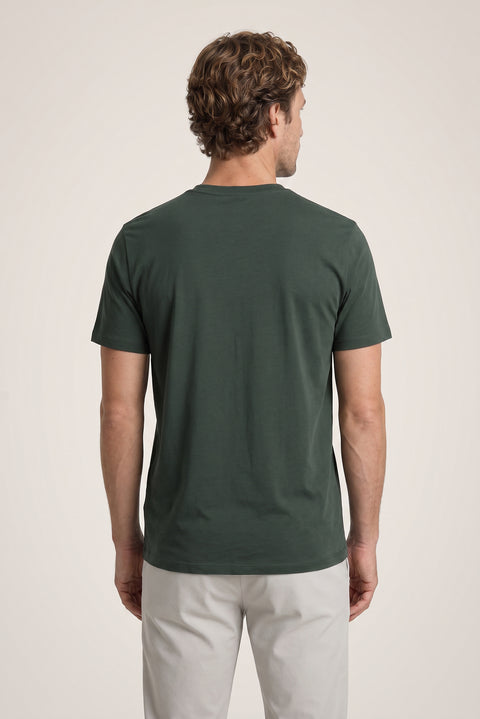 Dark Anthracite Crew Neck Regular Fit 100% Cotton Supima Basic T-Shirt