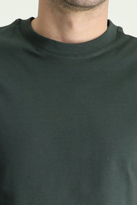 Dark Anthracite Crew Neck Regular Fit 100% Cotton T-shirt