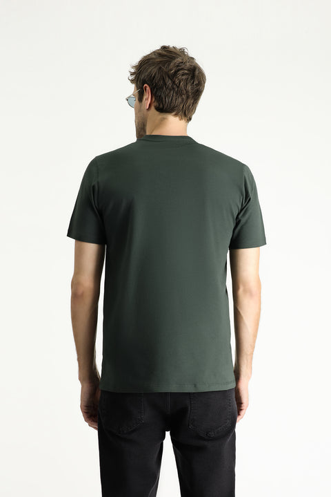 Dark Anthracite Crew Neck Regular Fit 100% Cotton T-shirt
