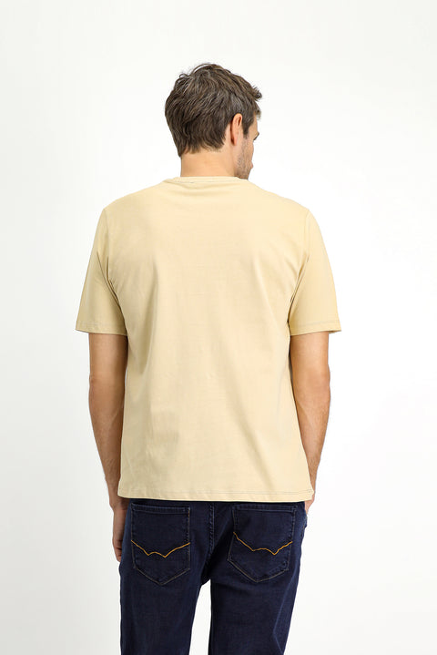 Medium Mink Crew Neck Regular Fit 100% Cotton T-Shirt