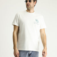 Off-white crew neck regular fit printed supreme cotton t-shirt