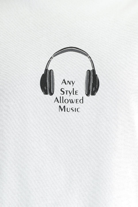 White Crew Neck Oversize Printed Supreme Cotton T-shirt