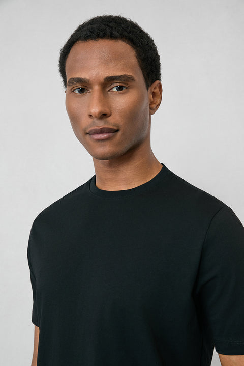Black Crew Neck Slim Fit 100% Cotton T-shirt