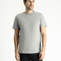 Light Grey Melange Crew Neck Slim Fit 100% Cotton T-shirt