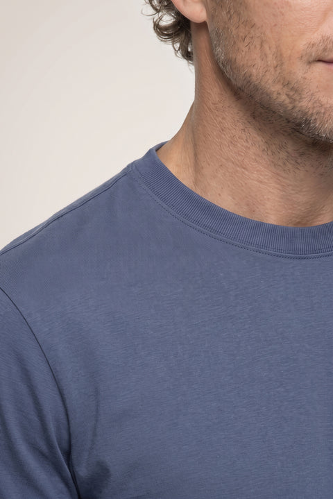 Indigo Crew Neck Slim Fit 100% Cotton T-shirt