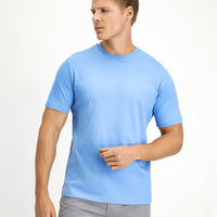 Blue Crew Neck Slim Fit 100% Cotton T-shirt