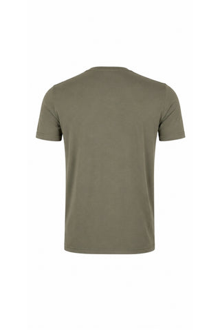  Orta Haki Bisiklet Yaka Slim Fit %100 Pamuk Tişört