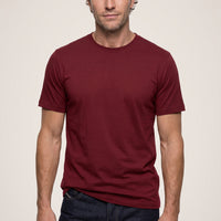 Light Burgundy Crew Neck Slim Fit 100% Cotton T-shirt