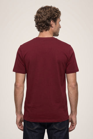  Açık Bordo Bisiklet Yaka Slim Fit %100 Pamuk Tişört