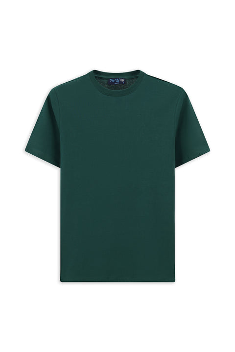 Dark Green Crew Neck Slim Fit 100% Cotton T-shirt