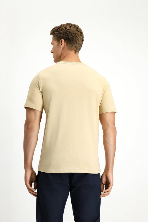 Medium Mink Crew Neck Slim Fit 100% Cotton T-Shirt