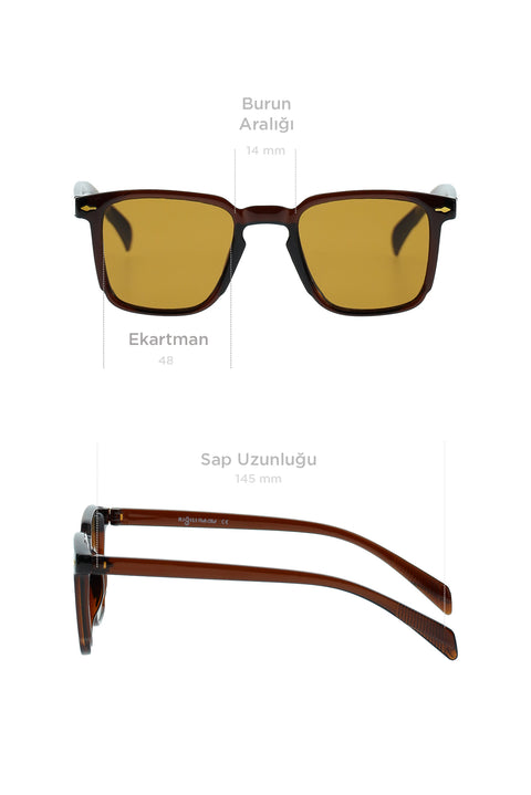 Medium Brown Men's Sunglasses with UV400 Protection