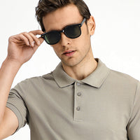 Black UV400 Protected Bone Frame Men's Sunglasses
