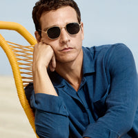 Gold UV400 Protected Metal Frame Men's Sunglasses