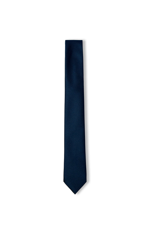 Dark Navy Blue Thin Plain Tie