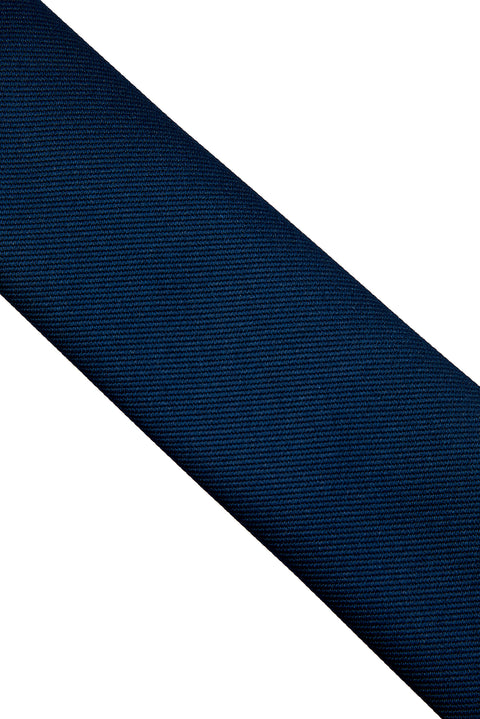 Dark Navy Blue Thin Plain Tie