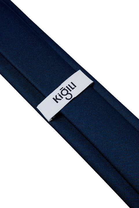 Dark Navy Blue Thin Plain Tie