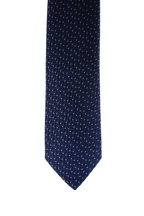 Medium Navy Patterned Tie