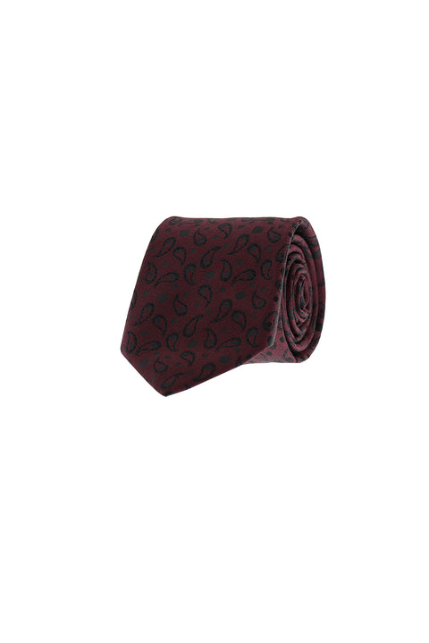 Dark Burgundy Micro-Patterned Tie