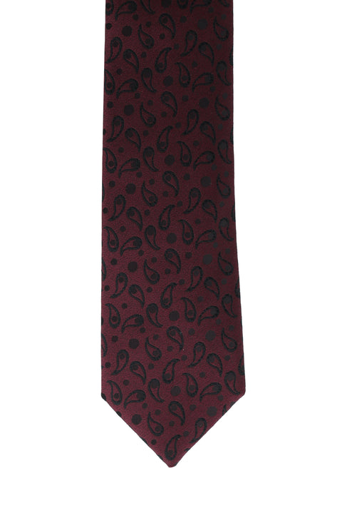 Dark Burgundy Micro-Patterned Tie