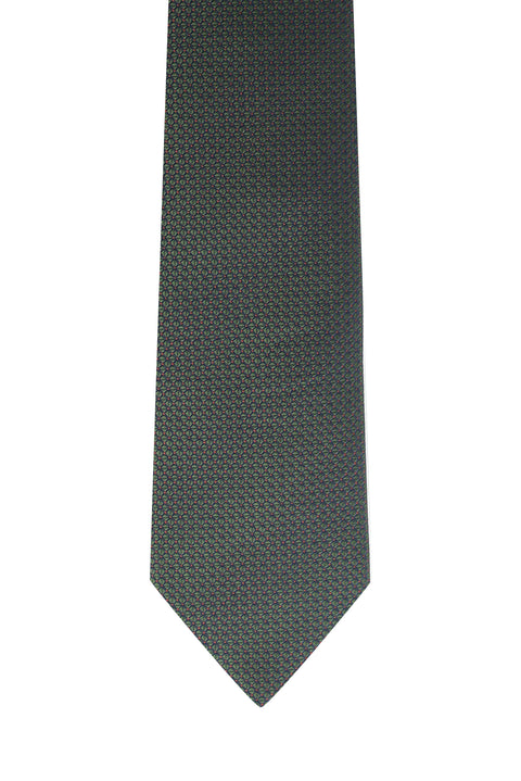 Dark Green Micro-Patterned Tie
