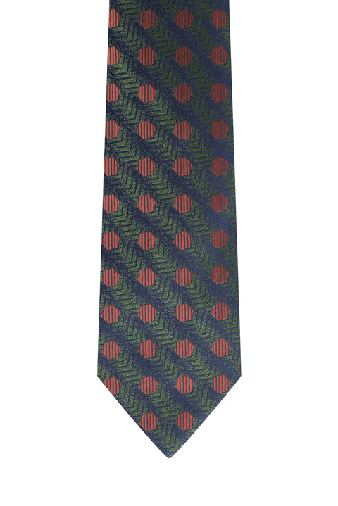 Dark Green Patterned Tie