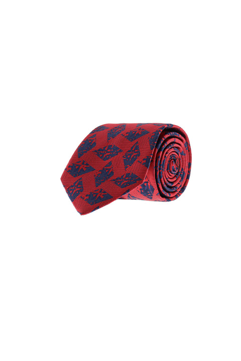 Dark Red Patterned Tie