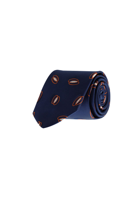 Medium Navy Patterned Tie