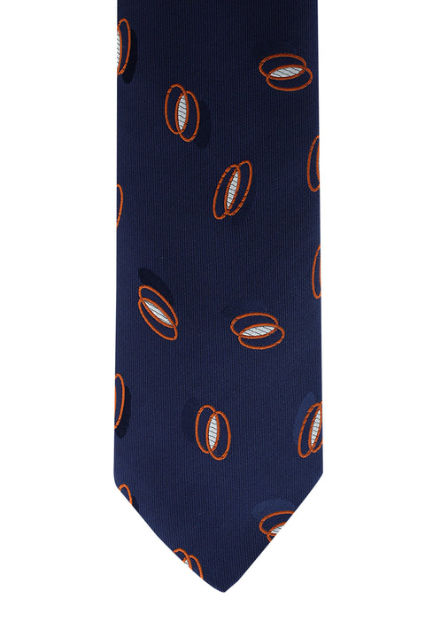 Medium Navy Patterned Tie