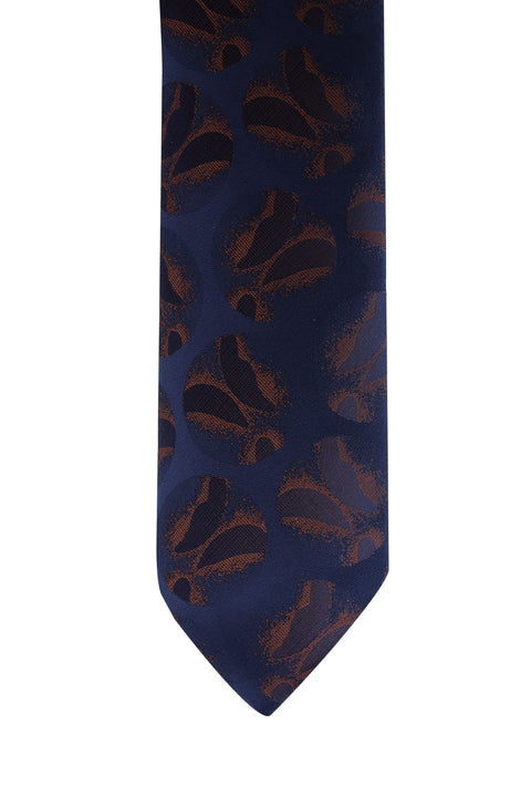 Medium Navy Patterned Tie