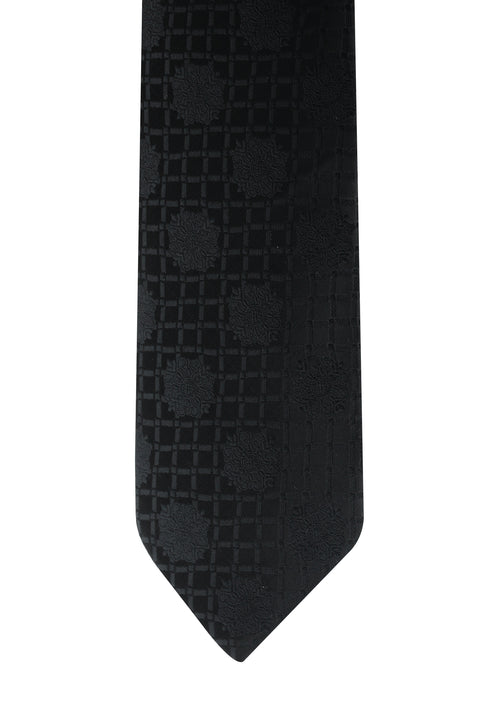 Black Floral Pattern Tie