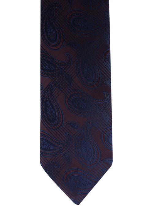 Dark Burgundy Patterned Tie