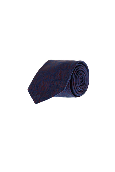 Dark Burgundy Paisley Patterned Tie