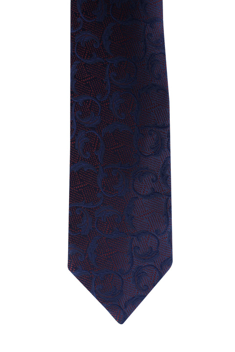 Dark Burgundy Paisley Patterned Tie