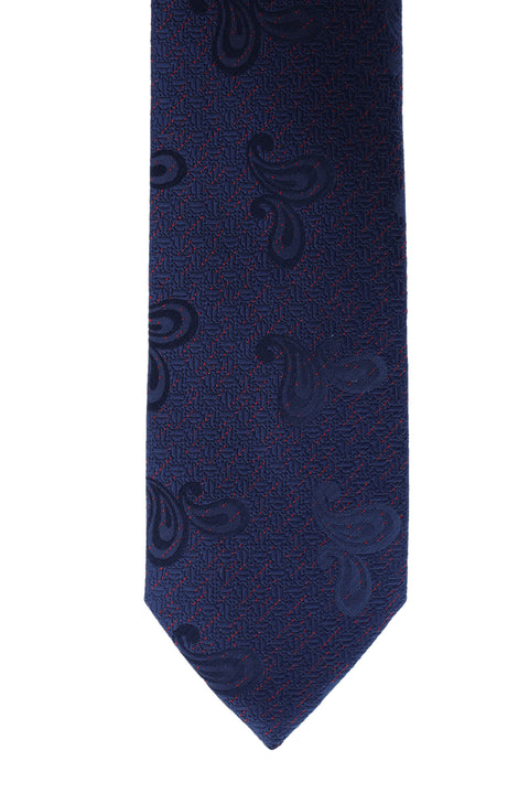 Medium Navy Shawl Patterned Tie