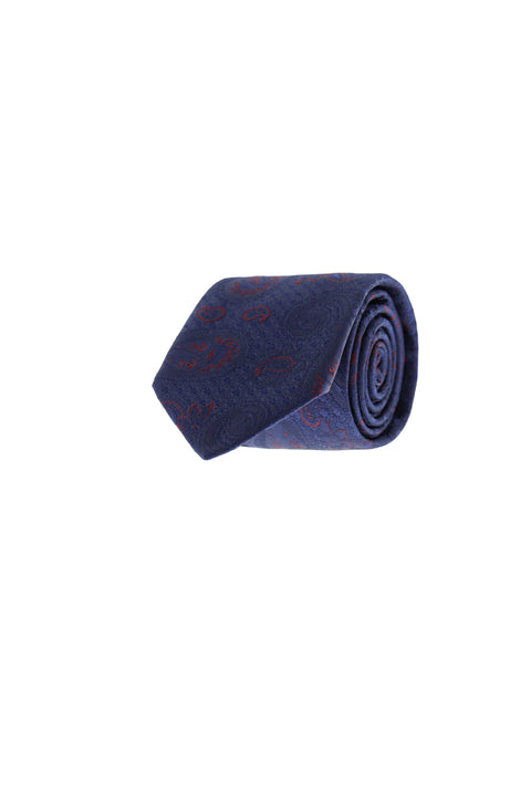 Medium Navy Patterned Tie