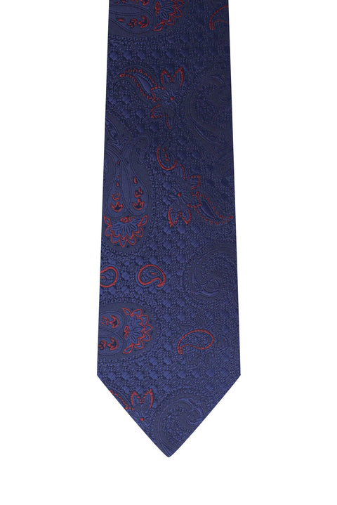 Medium Navy Patterned Tie
