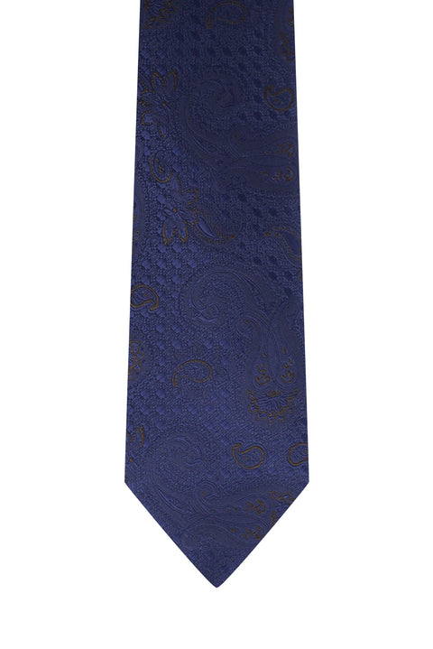 Black and Navy Patterned Tie