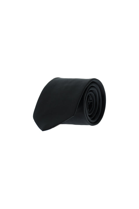 Black Plain Satin Tie