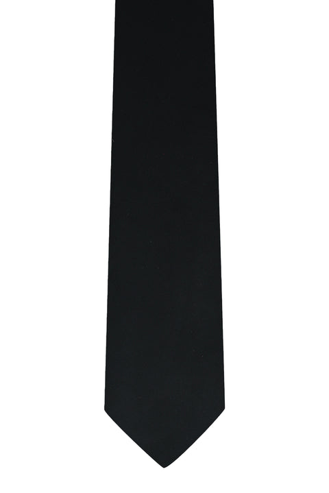 Black Plain Satin Tie