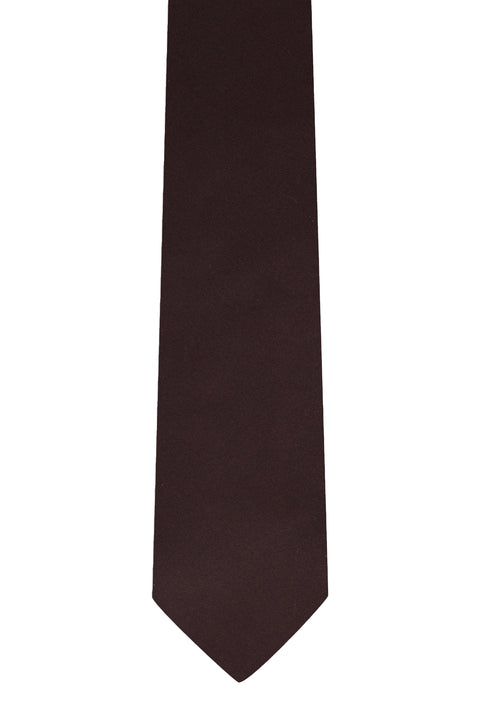 Dark Burgundy Plain Satin Tie