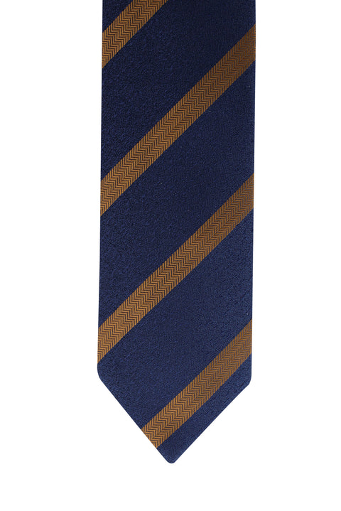 Medium Navy Striped Tie