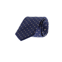 Medium Navy Patterned Tie