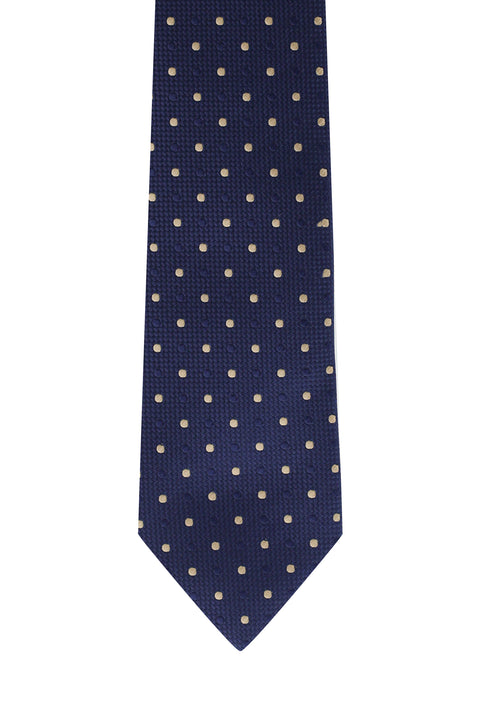 Medium Navy Patterned Tie