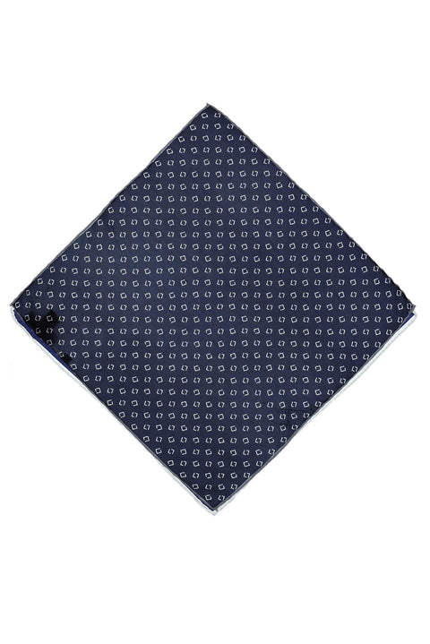 Dark Navy Patterned Handkerchief
