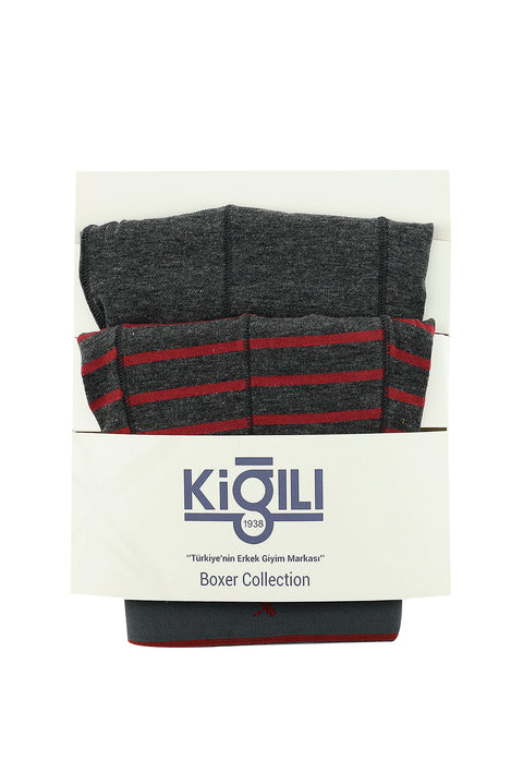 Medium Gray 2-Pack Patterned Cotton Boxer Set